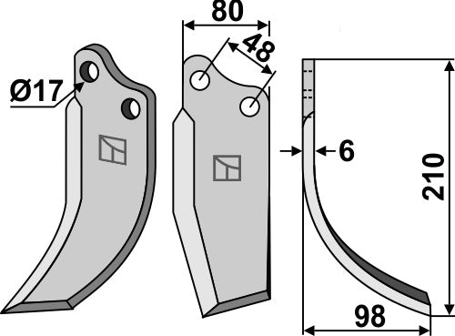 Fräsmesser 210x80mm, rechts